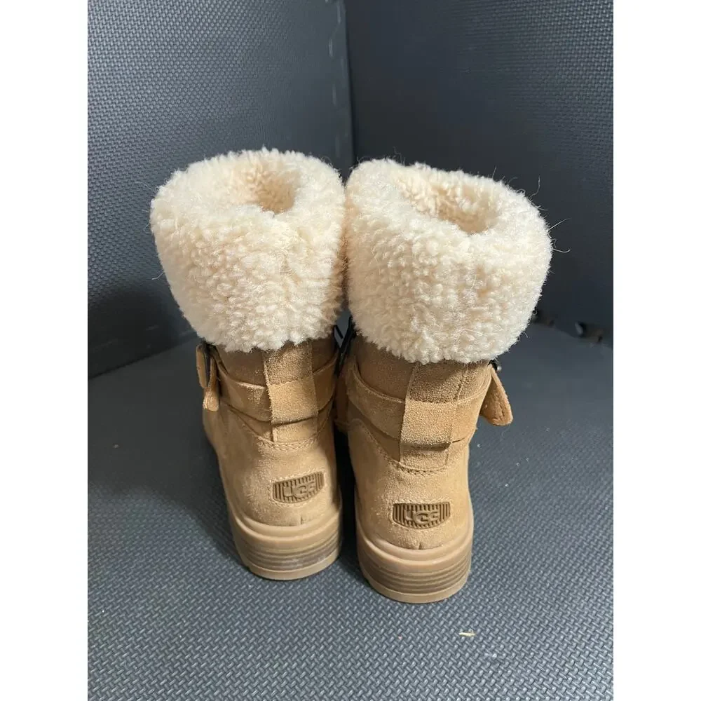 UGG 1120773 Harrison Cuff Suede‎ Boots Ladies Size 9.5 Chestnut Waterproof 3217